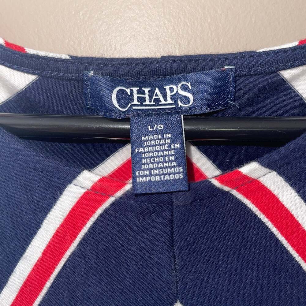 CHAPS Women's Chevron Striped Sleeveless Midi Dress Size Large - Picture 5 of 6